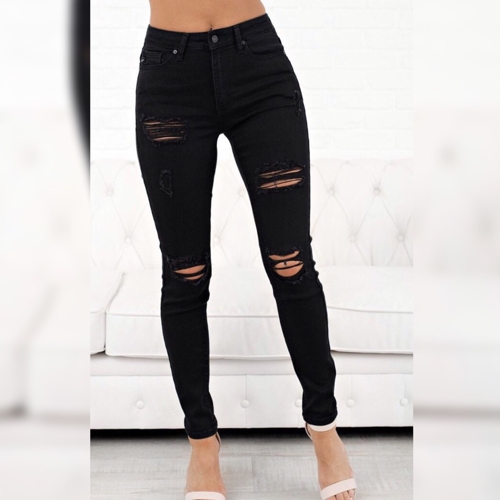 Distressed Black KanCan Jeans